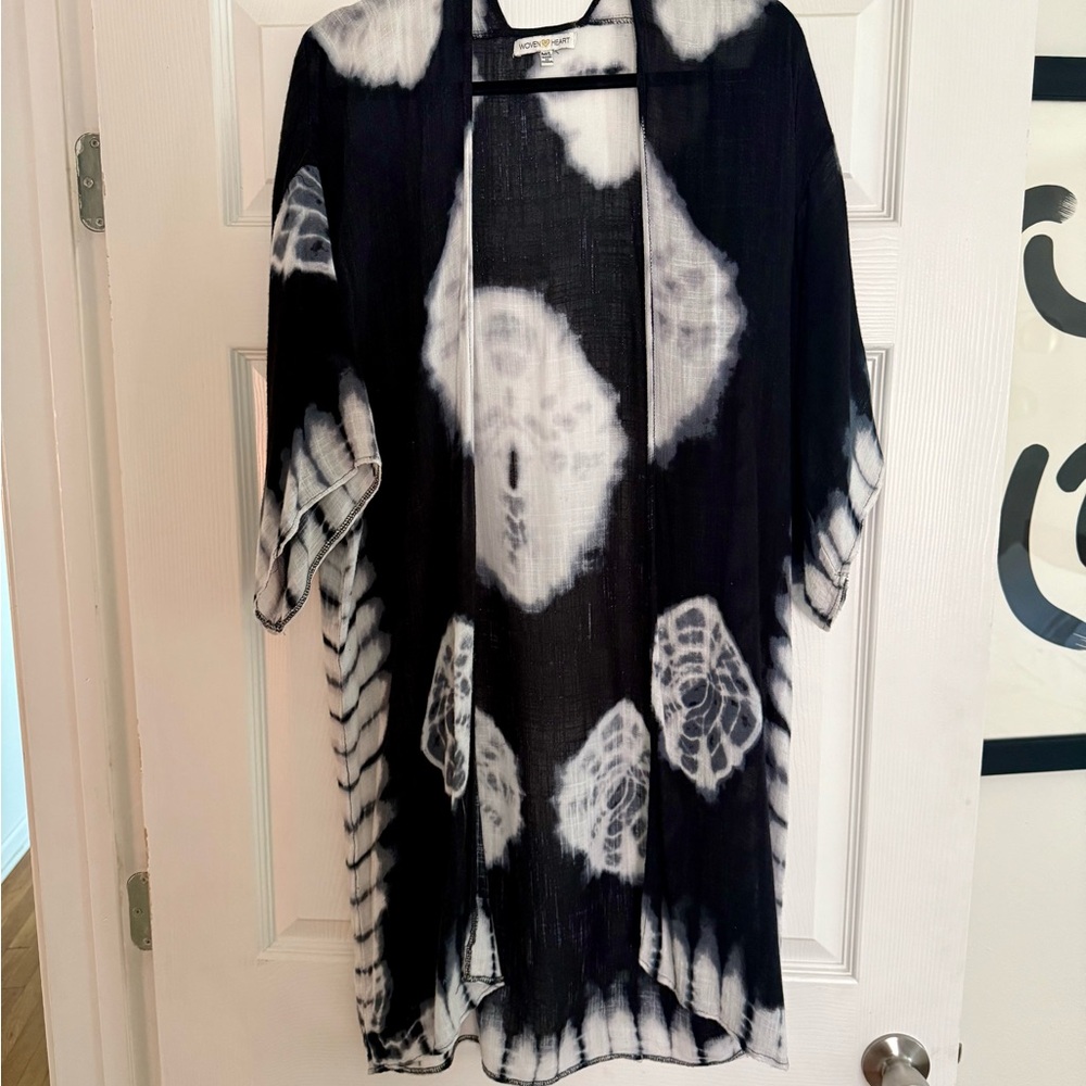 Black and White Tie-Dye Kaftan